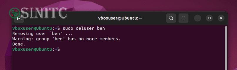 Xóa người dùng trên Ubuntu