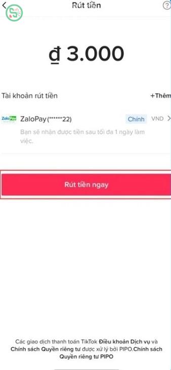 Rút tiền với TikTok Shop