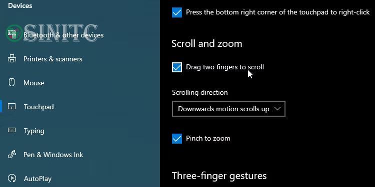 Kích hoạt tính năng cuộn bằng hai ngón tay trên Windows.