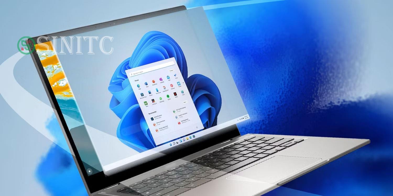 Chromebook đang mở hiển thị phiên bản Windows trên màn hình