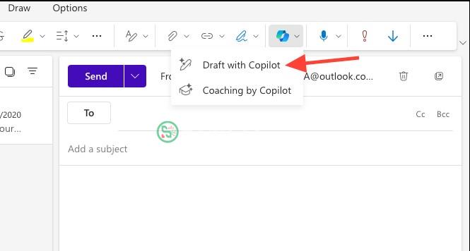Soạn email nháp Outlook bằng Copilot 