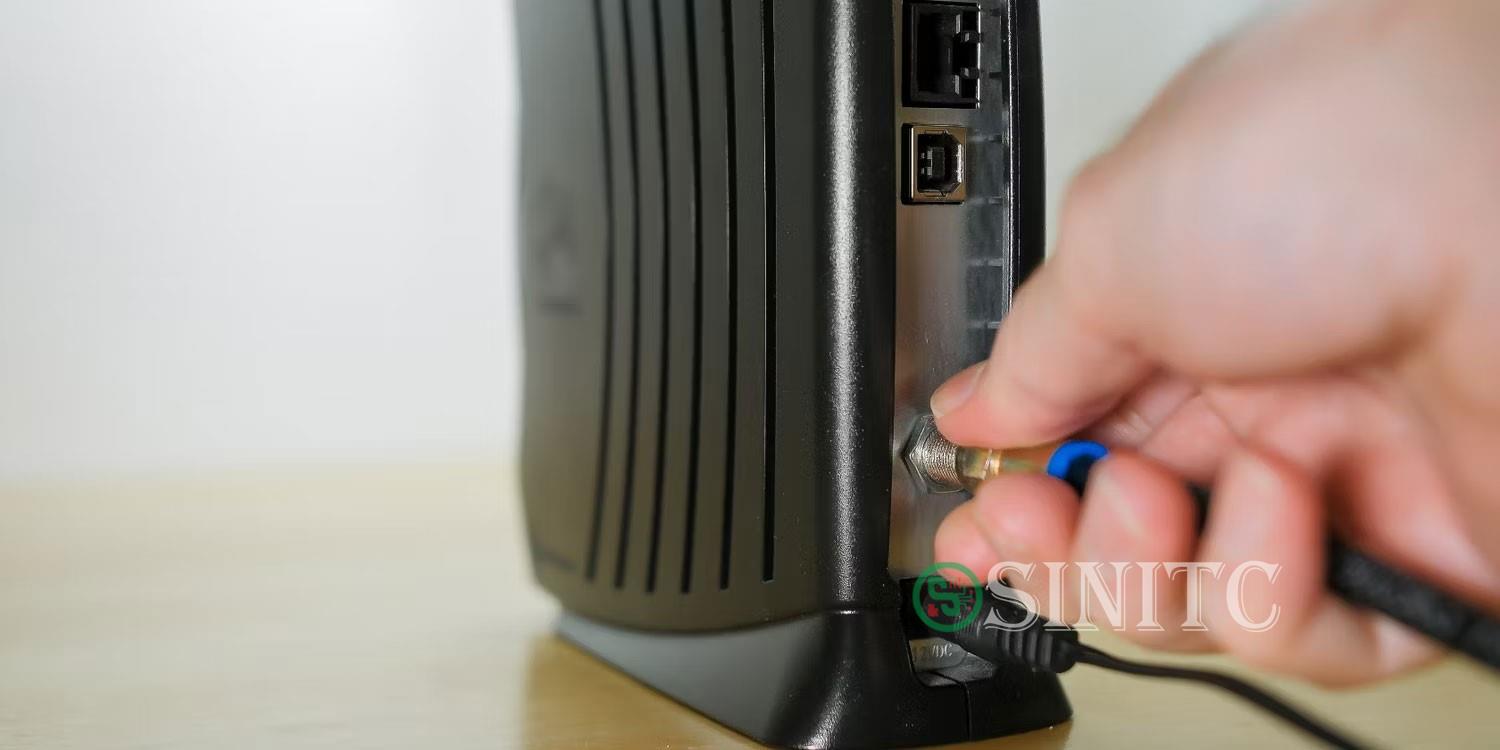 Kết nối cáp đồng trục với modem