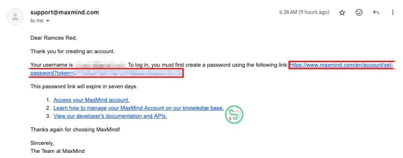 Link tạo mật khẩu cho MaxMind.