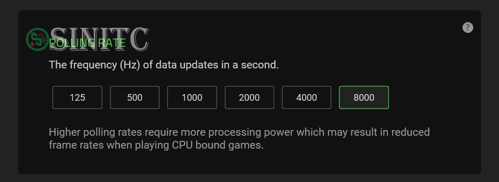 Cài đặt Polling Rate của Razer trong Synapse