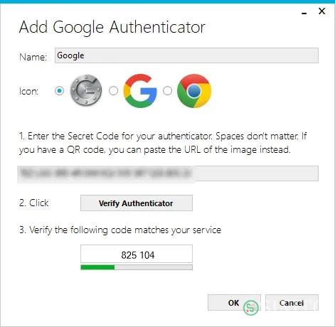 Nhấp vào nút “Verify Authenticator”