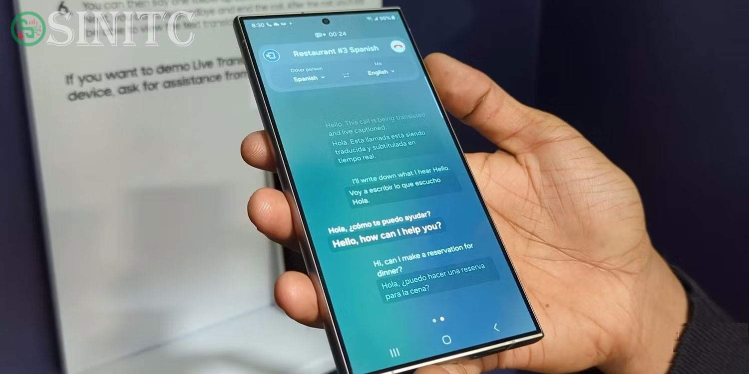 Galaxy AI Live Translate trong cuộc gọi điện thoại trên S24 Ultra