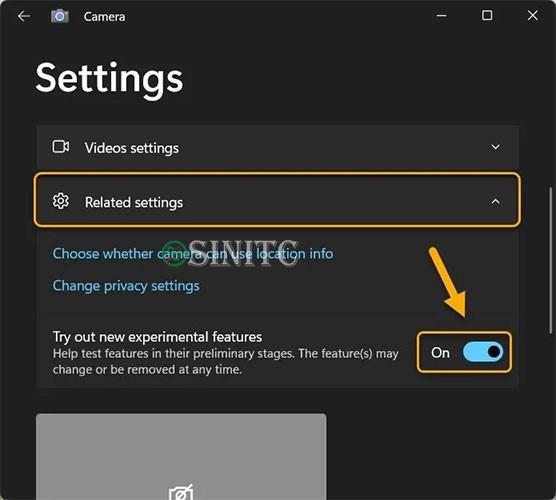 Bật các tính năng thử nghiệm trong ứng dụng Windows Camera