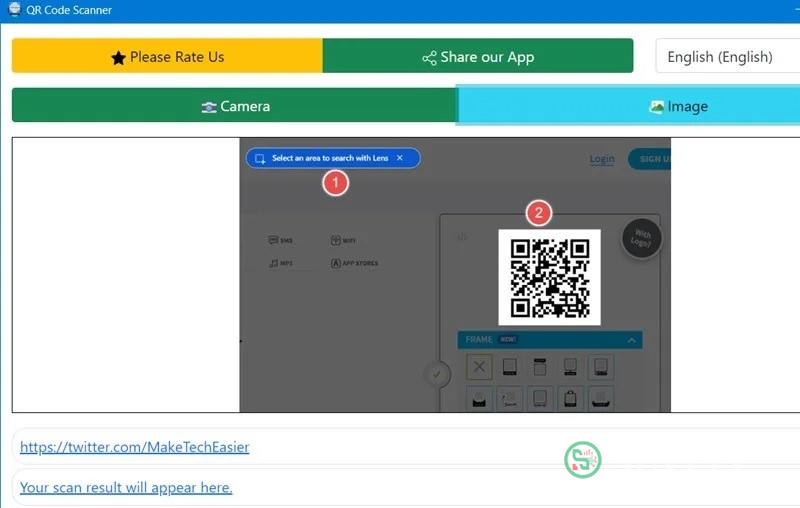 Sử dụng ứng dụng Microsoft Store Free QR Code Scanner