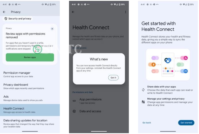Health Connect trong Android 14