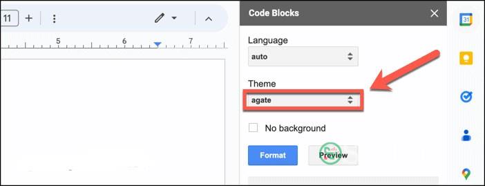 Chọn theme cho code block