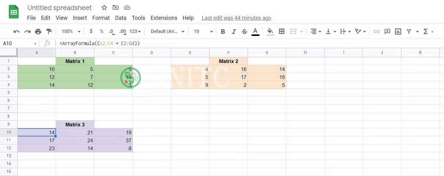 Hàm SUM trong Google Sheets