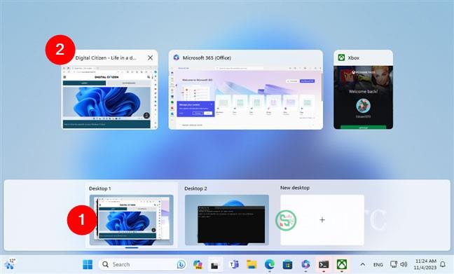 Chuyển sang ứng dụng từ desktop ảo