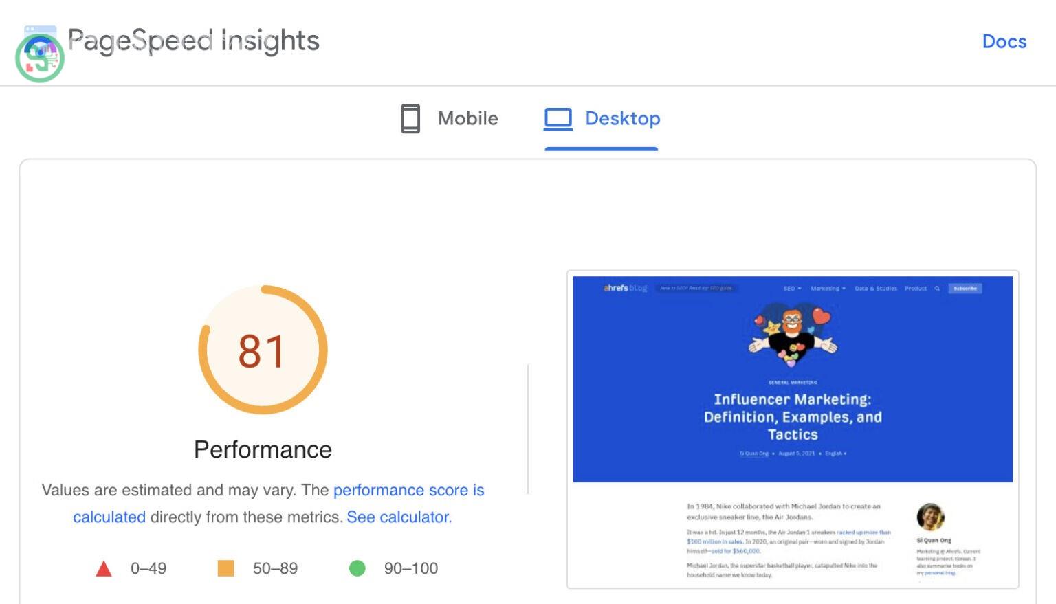 PageSpeed Insights