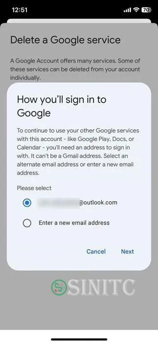 Thêm tài khoản email mới vào ứng dụng Gmail iOS.