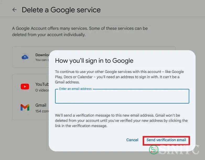 Thêm địa chỉ email thay thế để bạn có thể tiếp tục đăng ký tài khoản Google.