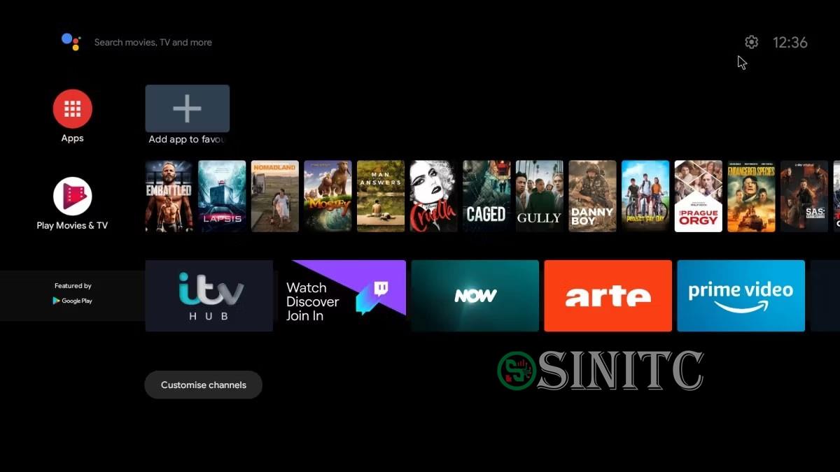 Màn hình chính của Android TV