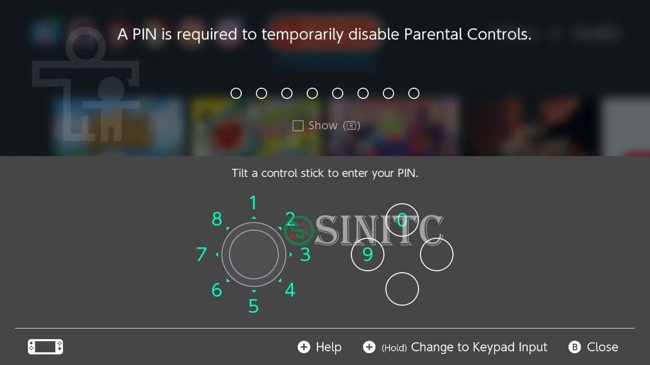 Mã pin kiểm soát của phụ huynh Nintendo Switch