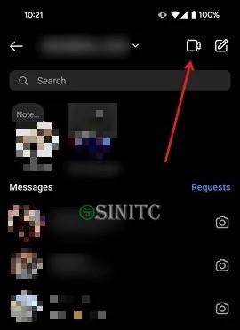 Biểu tượng cuộc gọi video trong DM ứng dụng Instagram.