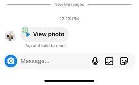 Xem lời nhắc ảnh trong tin nhắn Instagram.