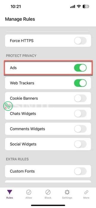 Tùy chọn chặn quảng cáo