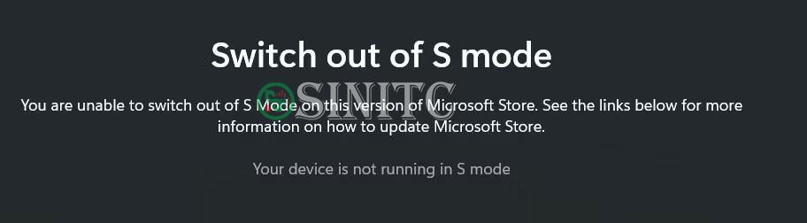 Windows không ở chế độ S Mode