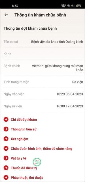 Xem thông tin khám bệnh trên VNeID