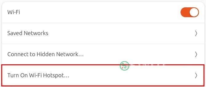 Tùy chọn WiFi Hotspot trên danh mục WiFi.