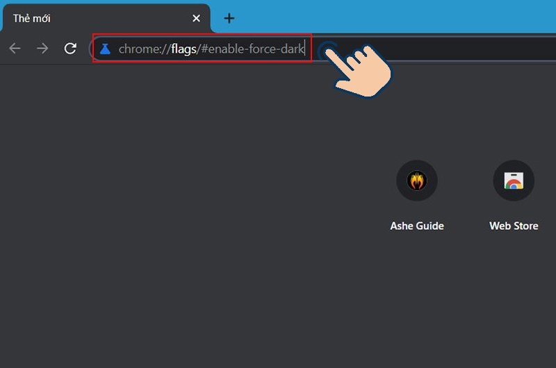 nhập chrome://flags/#enable-force-dark vào thanh địa chỉ Chrome và nhấn tìm kiếm.
