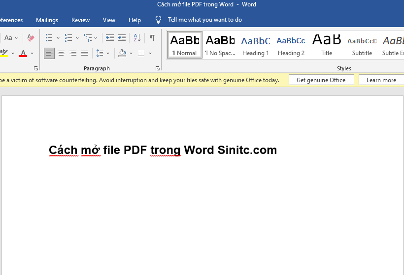 Mở tập tin PDF bằng Word