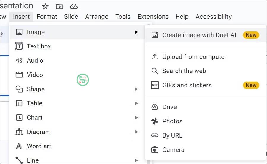 Dùng công cụ Duet AI trong Google Slides