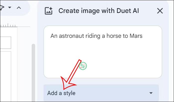 Từ miêu tả ảnh tạo trên Duet AI trong Google Slides