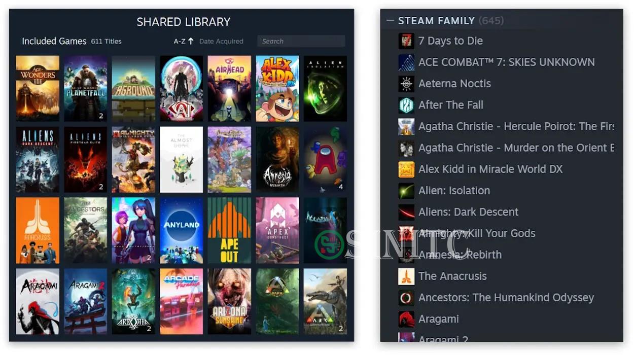 Thư viện chia sẻ Steam Families