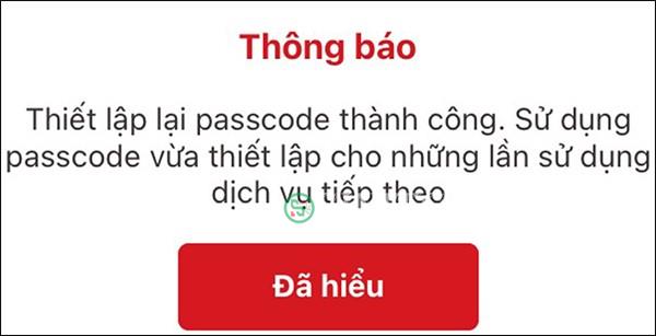 Đổi passcode cho VNeID thành công