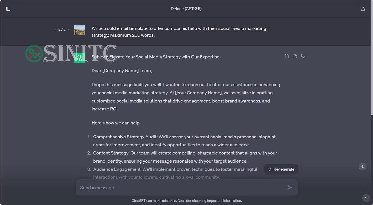 Tạo template email bằng ChatGPT