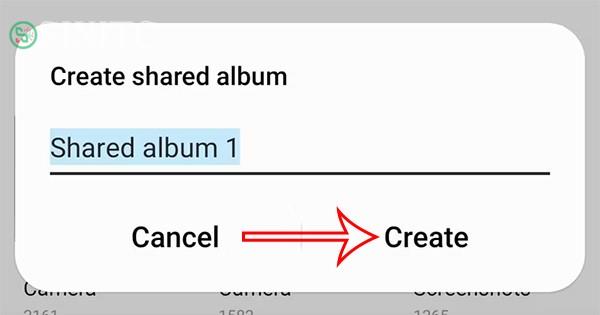 Nhập tên album chia sẻ trên Samsung