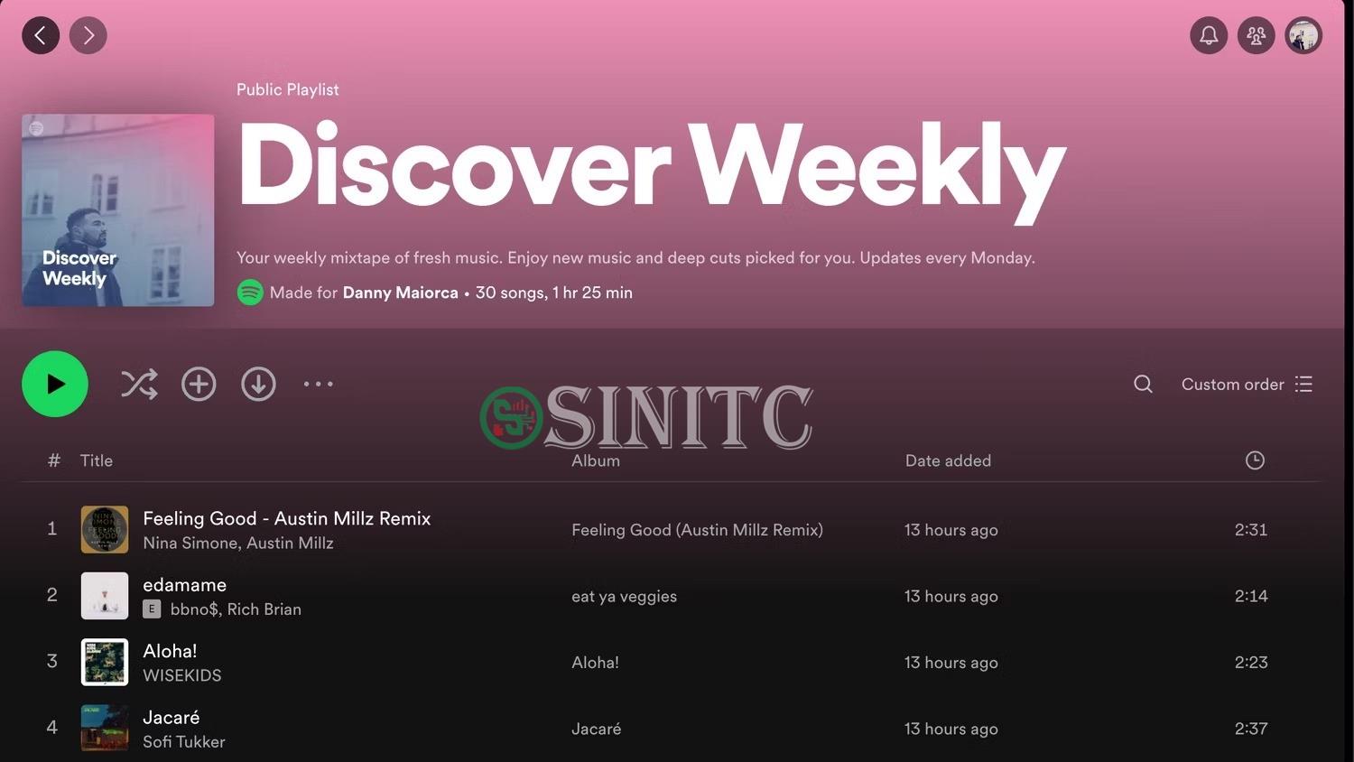 Danh sách phát hàng tuần của Discovery trên Spotify