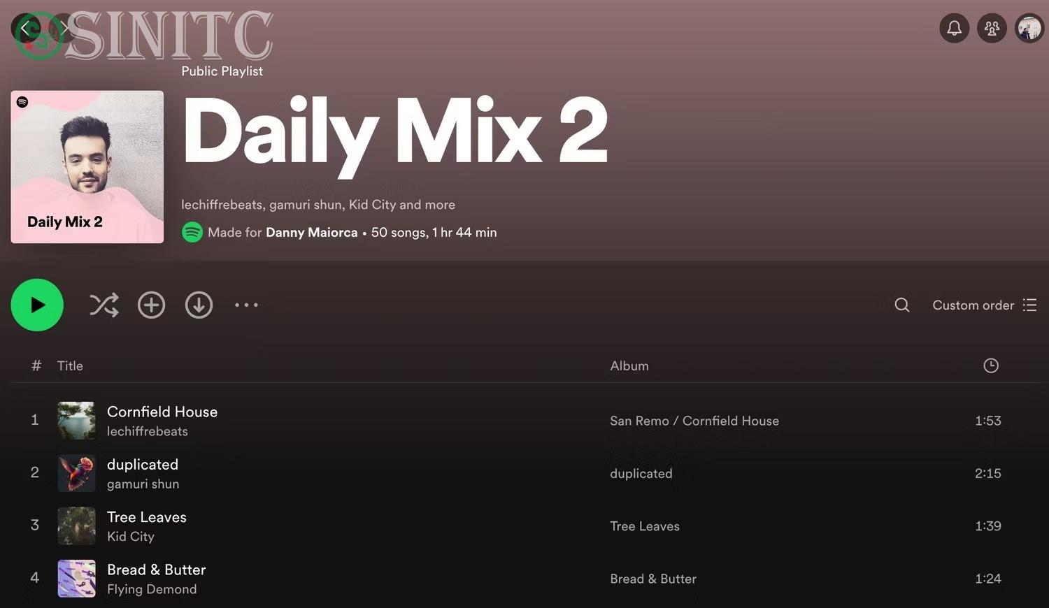 Danh sách phát kết hợp hàng ngày trên Spotify