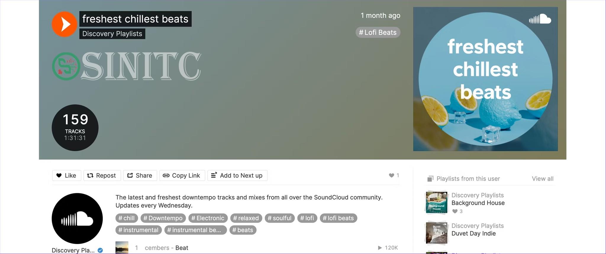 Tùy chọn đăng lại danh sách phát bạn thích trong SoundCloud