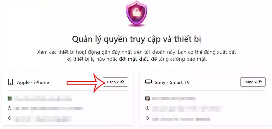 Đăng xuất thiết bị đăng nhập Netflix