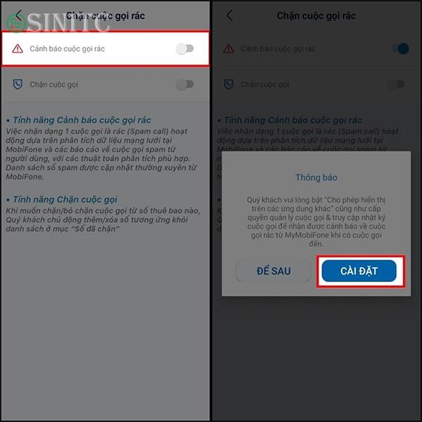 Kích hoạt chặn cuộc gọi trên My MobiFone