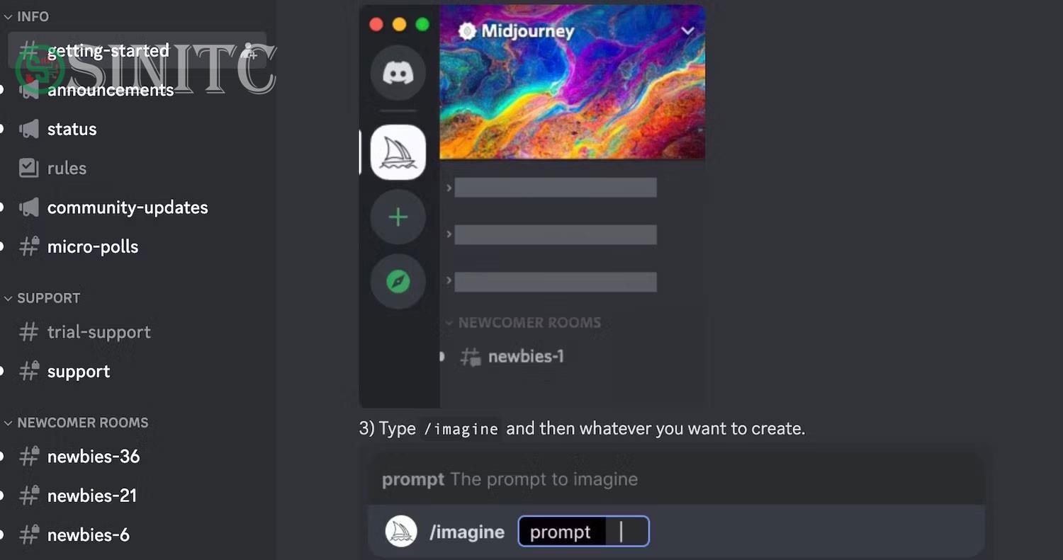 Bảng điều hướng Discord Mijdourney