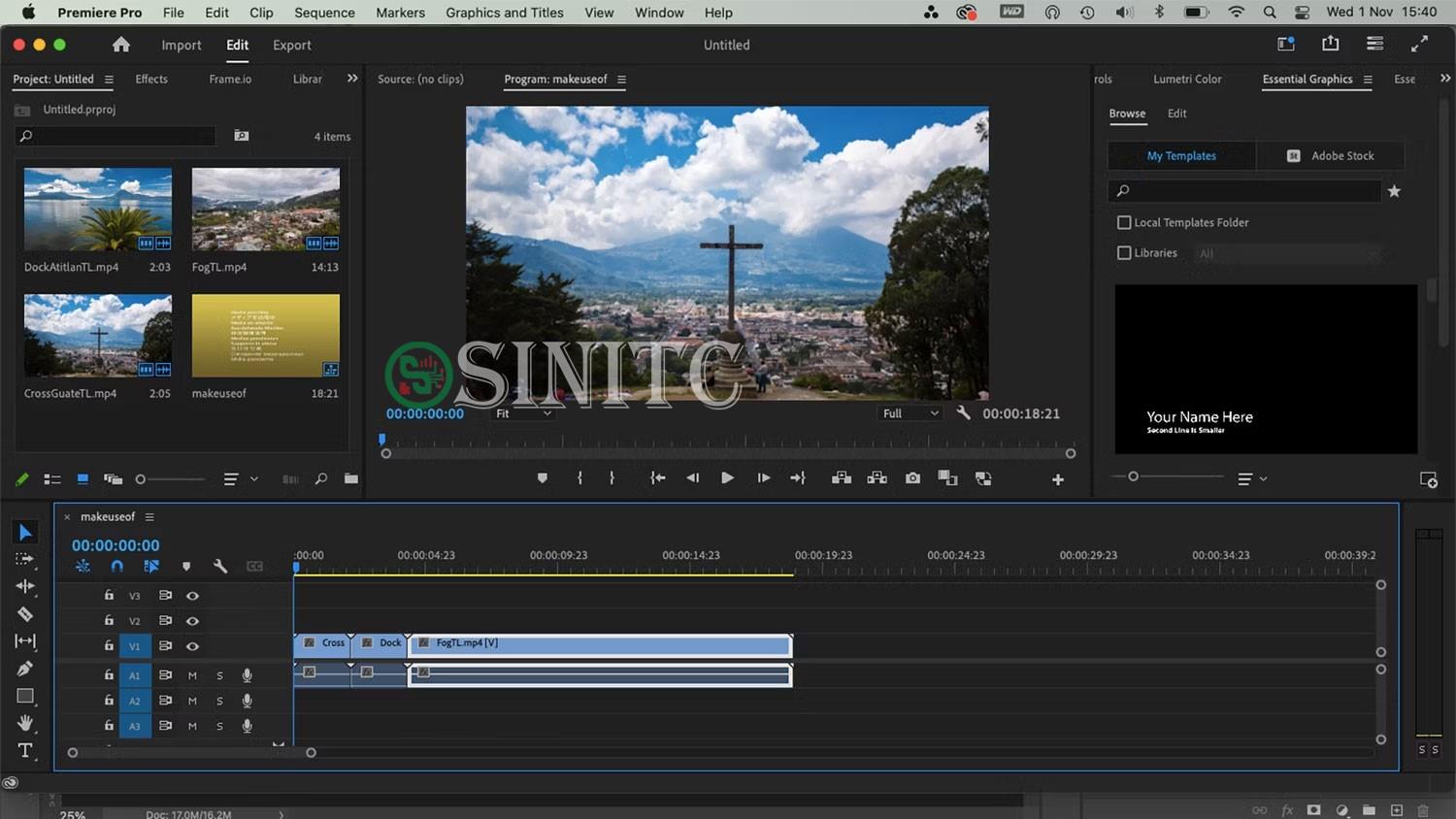 Phần mềm chỉnh sửa video Premiere Pro.