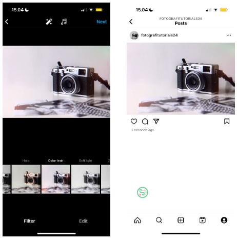 Một bức ảnh với bộ lọc Color Leak được đăng trên Instagram