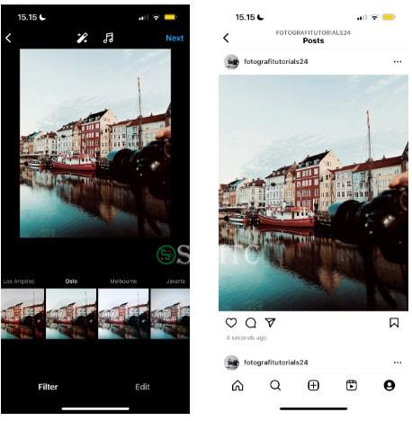 Một bức ảnh với bộ lọc Instagram của Oslo được đăng lên mạng