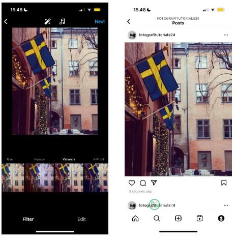 Một bức ảnh được áp dụng bộ lọc Valencia trên nguồn cấp dữ liệu Instagram