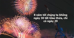 8 năm tới chúng ta không có ngày 30 tết giao thừa, tại sao vậy?