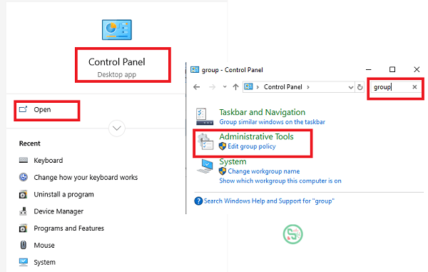 Mở Group Policy Editor qua Control Panel