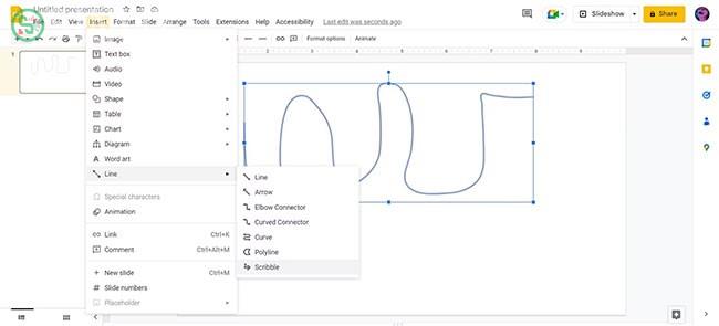 Công cụ Scribble trong Google Slides