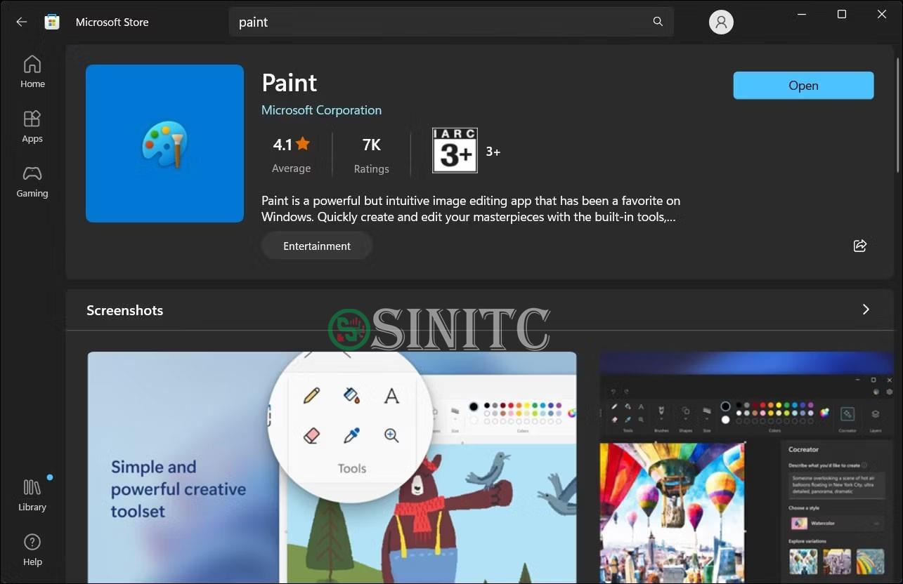 Ứng dụng Microsoft Paint trong Microsoft Store trên Windows 11