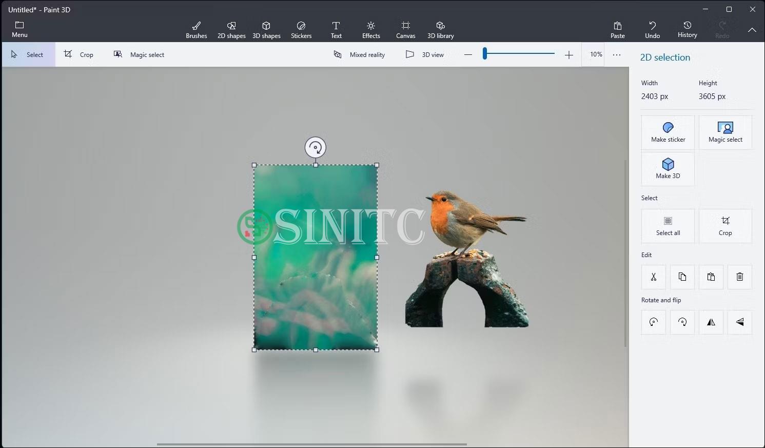 Ứng dụng Paint 3D xóa nền trong Windows 11